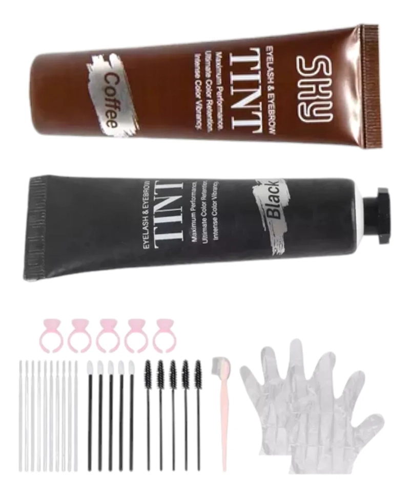 TINTE SEMI PERMANENTE PARA CEJAS, PESTAÑAS Y BARBA DURADERO NEGRO - 4
