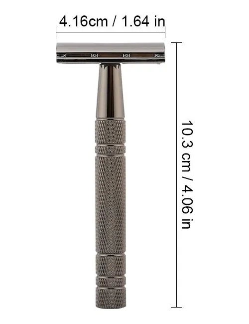 CUCHILLA DE AFEITAR CLASICA DE 3 PIEZAS CON DOBLE BORDE CAJA MARRON - 3