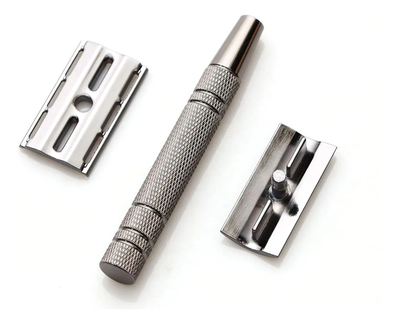 CUCHILLA DE AFEITAR CLASICA DE 3 PIEZAS CON DOBLE BORDE CAJA MARRON - 5