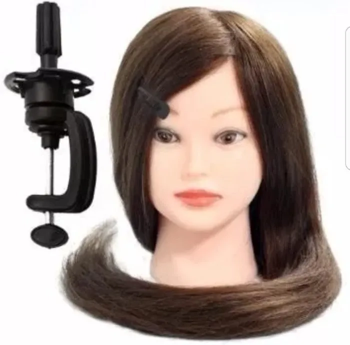 CABEZA DE PELUQUERIA TECNICA PELO 100% NATURAL CON SOPORTE - 2