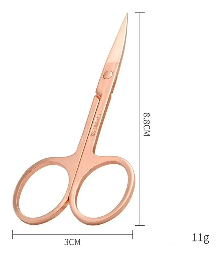 TIJERA PARA MANICURE CEJAS ACERO INOXIDABLE CORTE PRECISION - 2