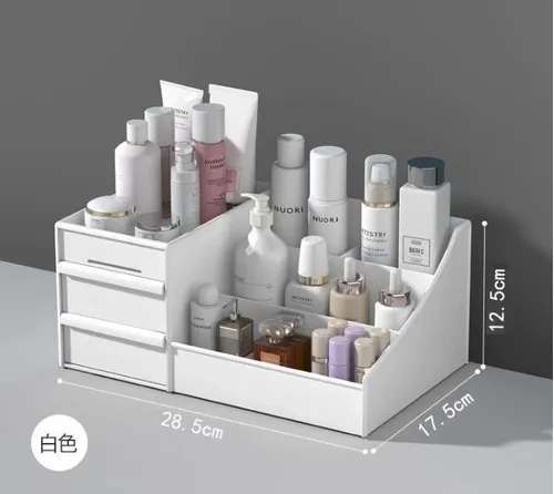COSMETIQUERO CAJA ORGANIZADORA MAQUILLAJE PARA MESA BLANCO - 2