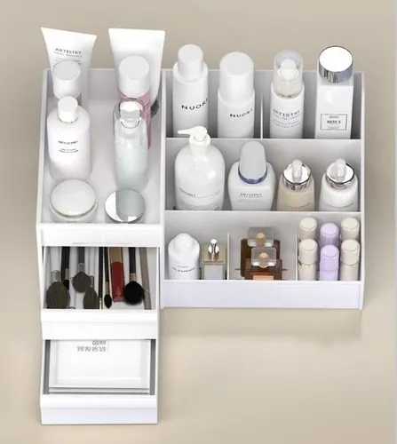 COSMETIQUERO CAJA ORGANIZADORA MAQUILLAJE PARA MESA BLANCO - 4