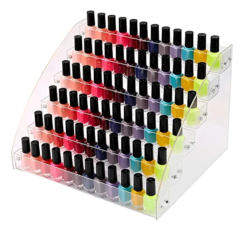 ESTANTE ORGANIZADOR DE ESMALTES 6 PISO PARA 48 PCS ACRILICO TRANSAPARENTE - 1
