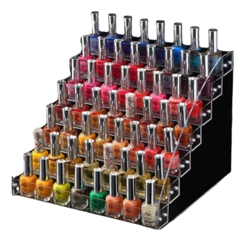 ESTANTE ORGANIZADOR DE ESMALTES 6 PISO PARA 48 PCS ACRILICO TRANSAPARENTE - 4