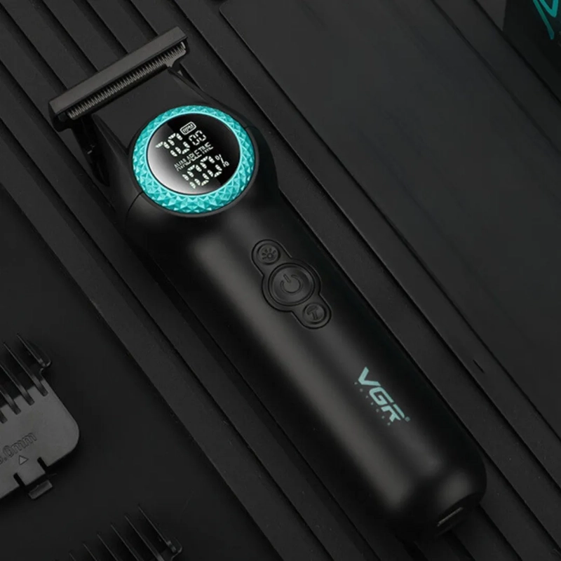 MAQUINA TRIMMER PROFESIONAL VGR 990 LUZ LED TURBO 8000 RPM NEGRO - 2