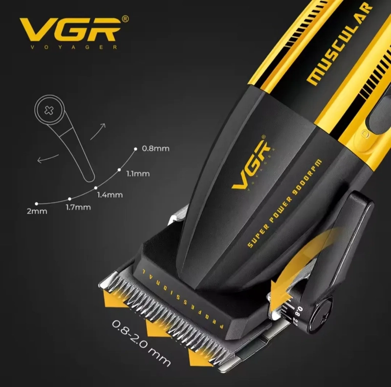 CORTADORA DE PELOS PROFESIONAL VGR V-285 DE 9000RPM AMARILLO - 3