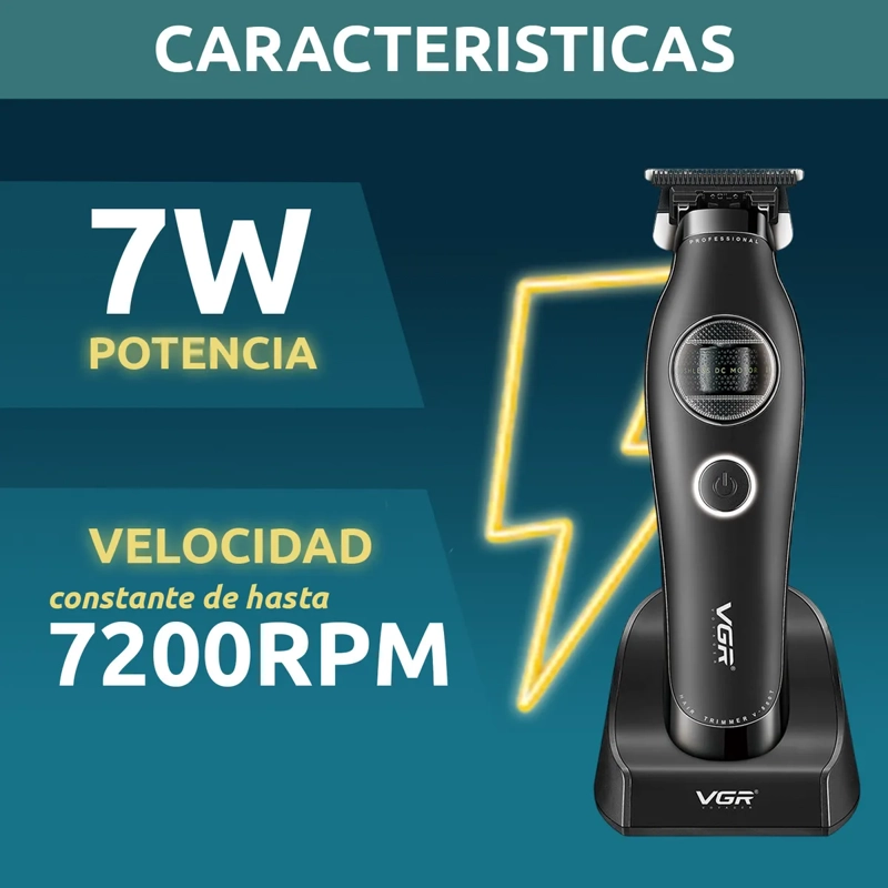 MAQUINA CORTAR PELO TRIMMER VGR 880 MOTOR BLDC 7200 RPM - 3