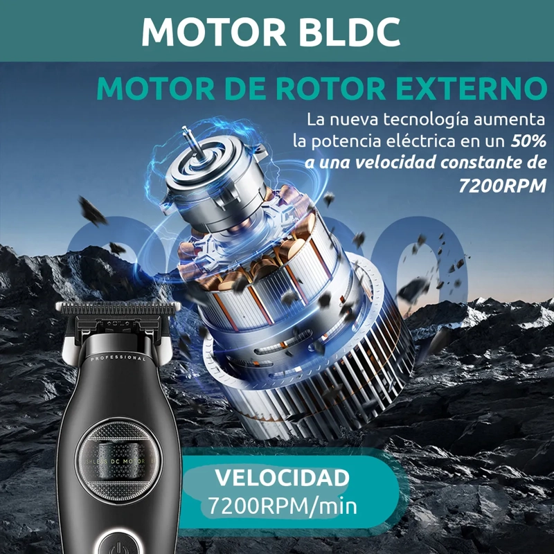 MAQUINA CORTAR PELO TRIMMER VGR 880 MOTOR BLDC 7200 RPM - 4