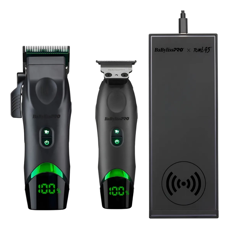 COMBO BABYLISSPRO TOMB45 CLIPPER TRIMMER BASE DE CARGA NEGRO - 1