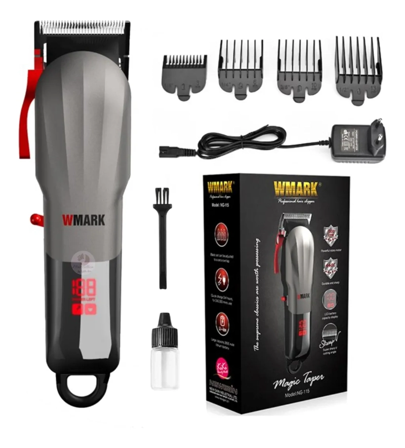 MAQUINA CORTA PELO PROFESIONAL WMARK NG-115 AFEITADORA GRIS - 1