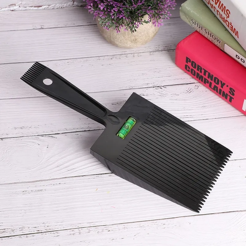 PEINE GUIA DE CORTE FLAT TOP BARBERIA CON NIVELADOR NEGRO - 3