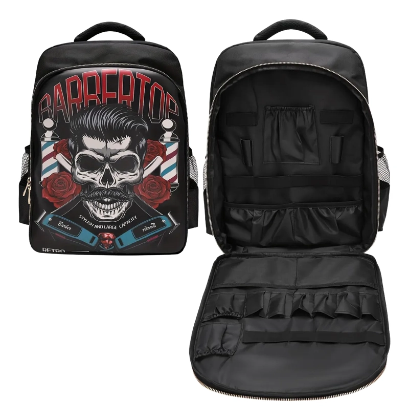 BOLSO MOCHILA BARBERO PROFESIONAL MAX CARE DISEÑO CALAVERA - 2
