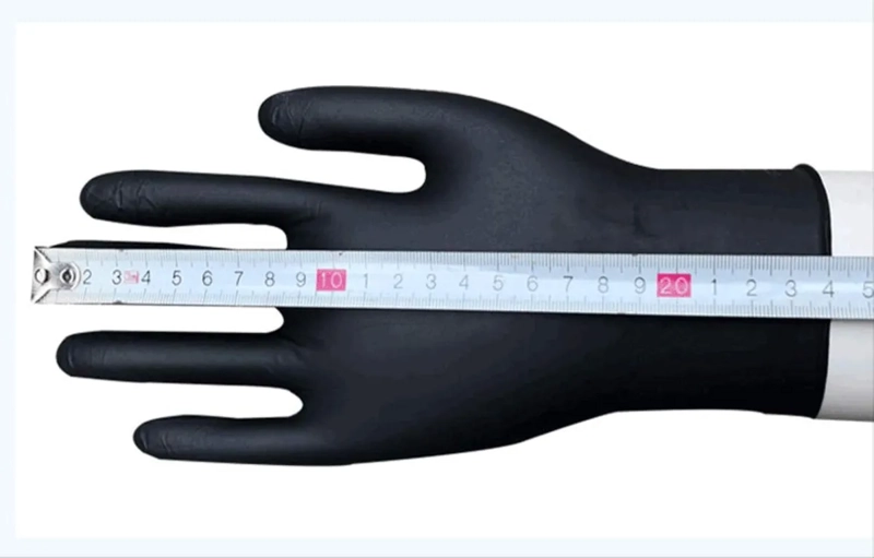 CAJA DE 50 GUANTES NEGRO LATEX LIBRE DE POLVO ALTA CALIDAD TALLA S - 2