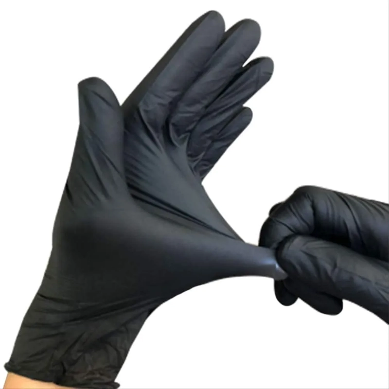 CAJA DE 50 GUANTES NEGRO LATEX LIBRE DE POLVO ALTA CALIDAD TALLA S - 3