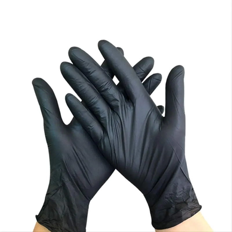 CAJA DE 50 GUANTES NEGRO LATEX LIBRE DE POLVO ALTA CALIDAD TALLA S - 4