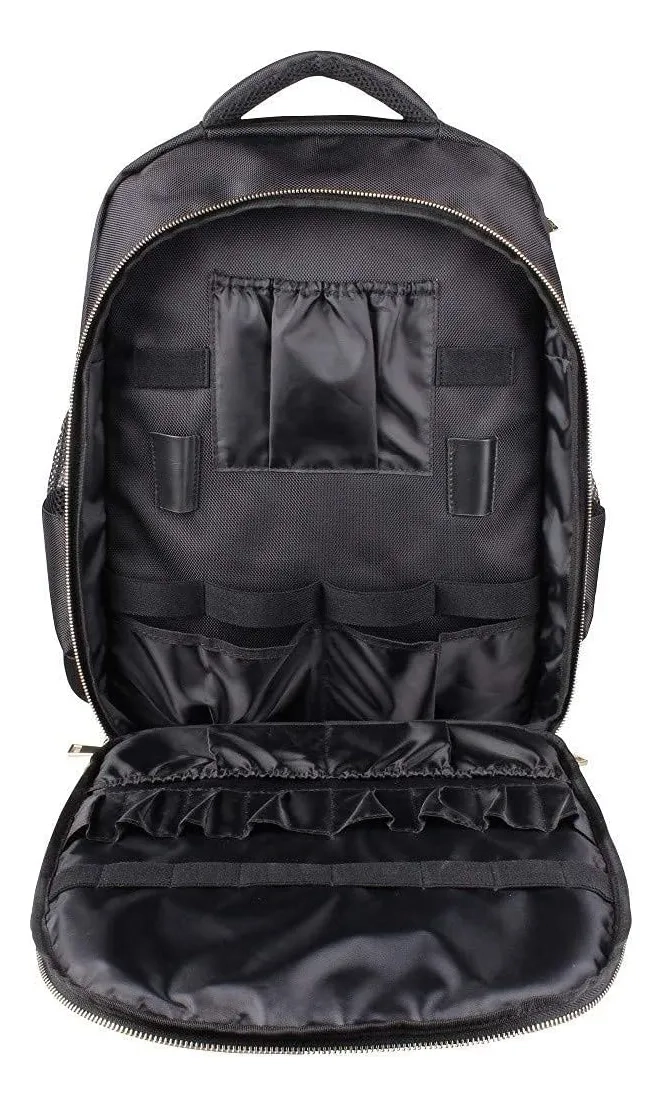 MOCHILA BOLSO MORRAL DE BARBERIA NEGRO PORTA MAQUINA TIJERA - 2