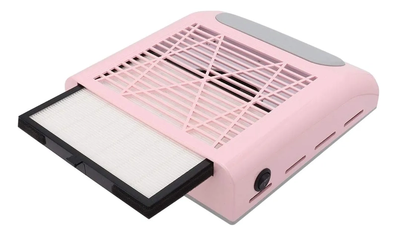 EXTRACTOR DE POLVO PARA MANICURE UÑAS ACRILICAS 80W ROSADO - 2
