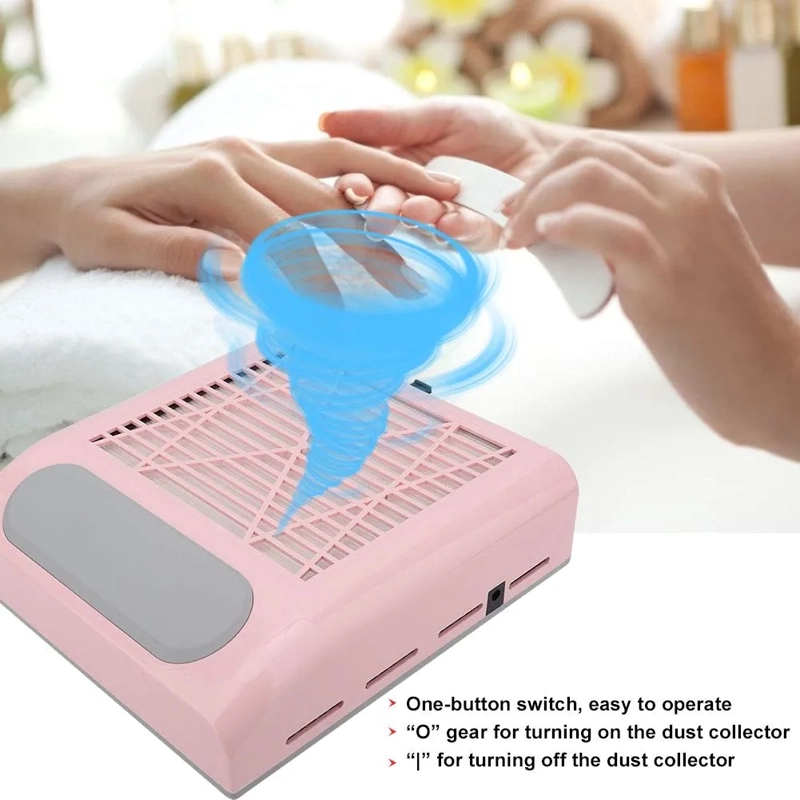 EXTRACTOR DE POLVO PARA MANICURE UÑAS ACRILICAS 80W ROSADO - 3