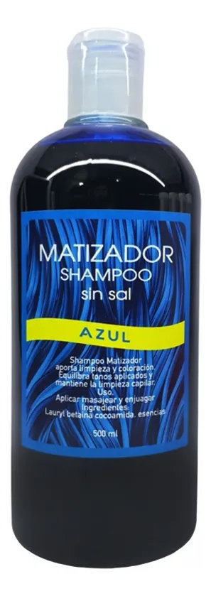 PACK 10 SHAMPOO MATIZADOR CABELLO 500ML AZUL - 1