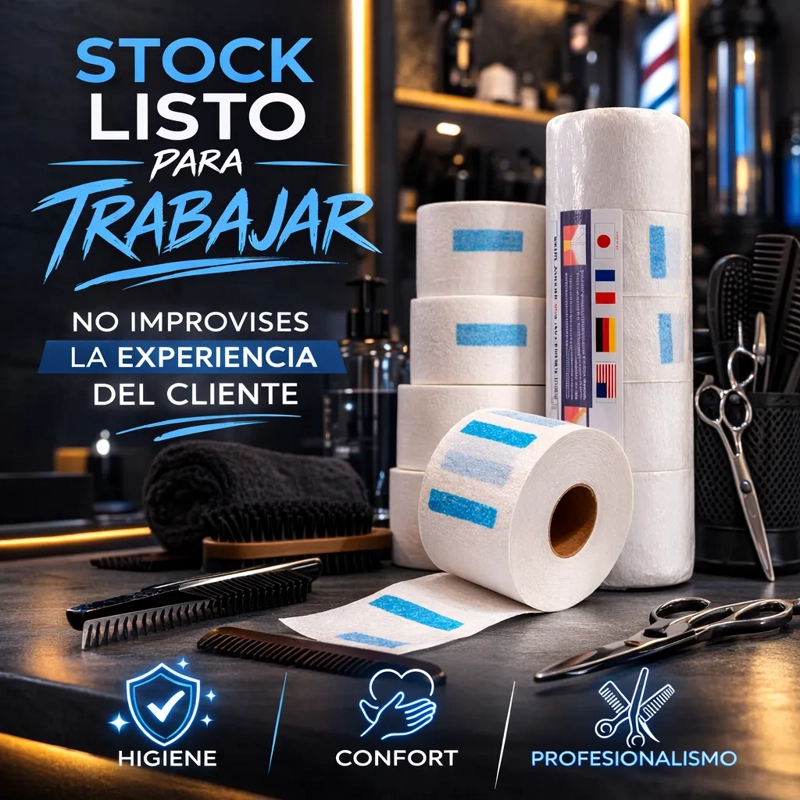 PAPEL DE CUELLO BARBERIA HIGIENE PROFESIONAL ADHESIVO 5 UN - 1