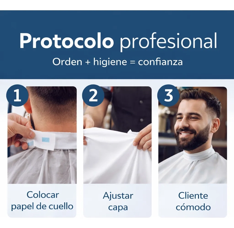 PAPEL DE CUELLO BARBERIA HIGIENE PROFESIONAL ADHESIVO 5 UN - 2