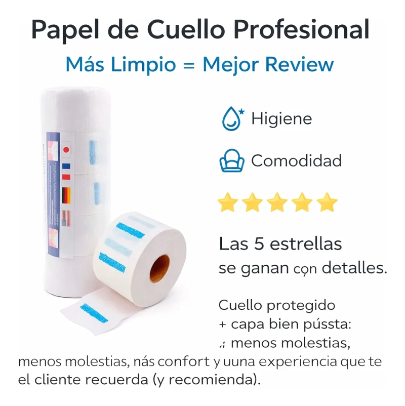 PAPEL DE CUELLO BARBERIA HIGIENE PROFESIONAL ADHESIVO 5 UN - 3