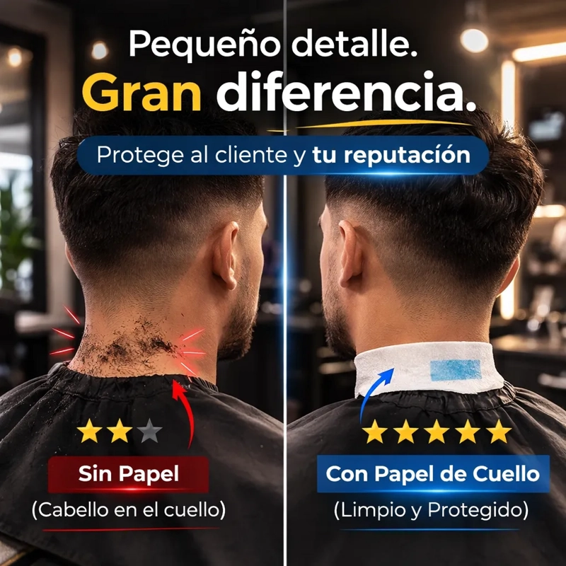 PAPEL DE CUELLO BARBERIA HIGIENE PROFESIONAL ADHESIVO 5 UN - 5