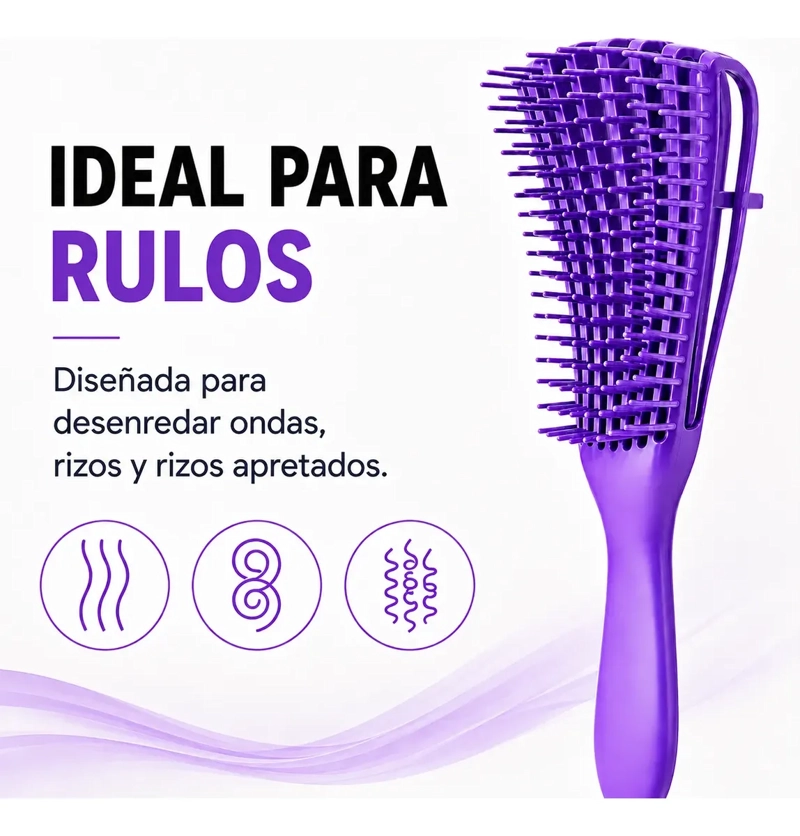 CEPILLO CABELLO RIZADO DESENREDA FACIL CERDAS VIOLETA - 2