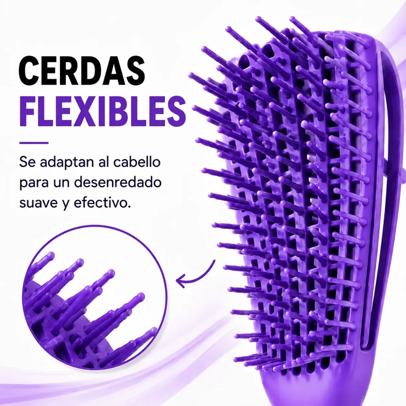 CEPILLO CABELLO RIZADO DESENREDA FACIL CERDAS VIOLETA - 3