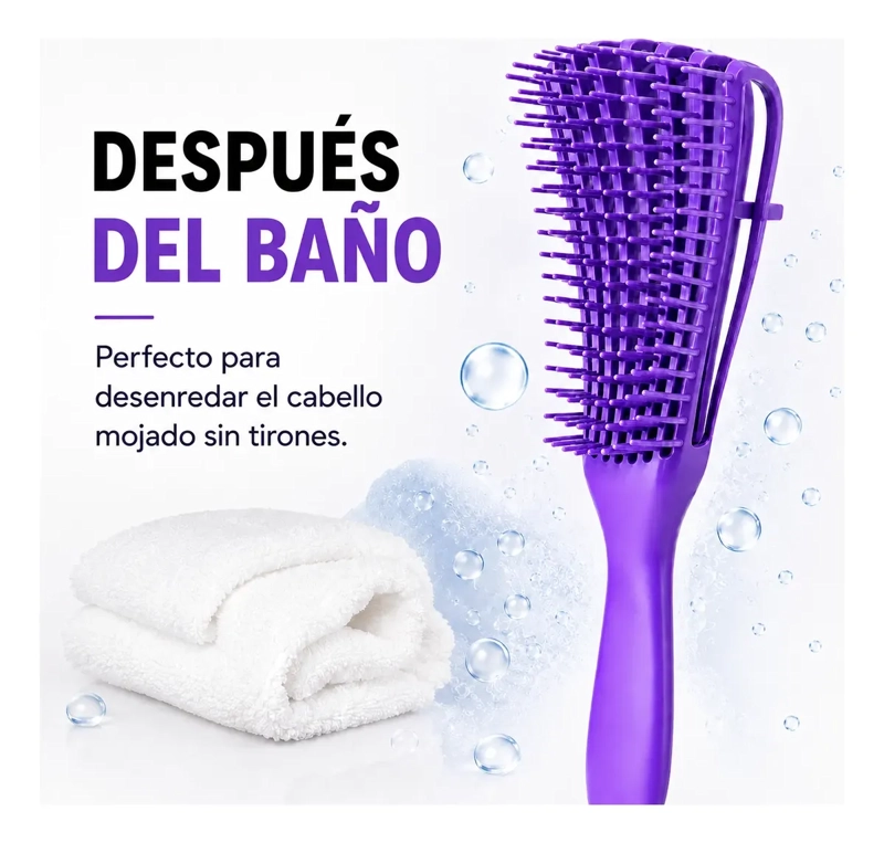 CEPILLO CABELLO RIZADO DESENREDA FACIL CERDAS VIOLETA - 4