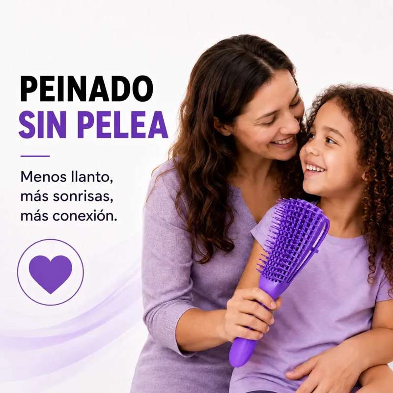 CEPILLO CABELLO RIZADO DESENREDA FACIL CERDAS VIOLETA - 6