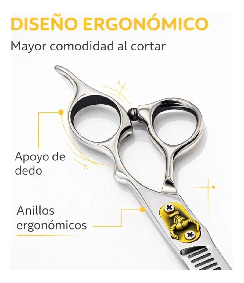 TIJERAS PROFESIONALES PELUQUERIA PACK CORTE+ESCULPIDORA 6.0 - 5