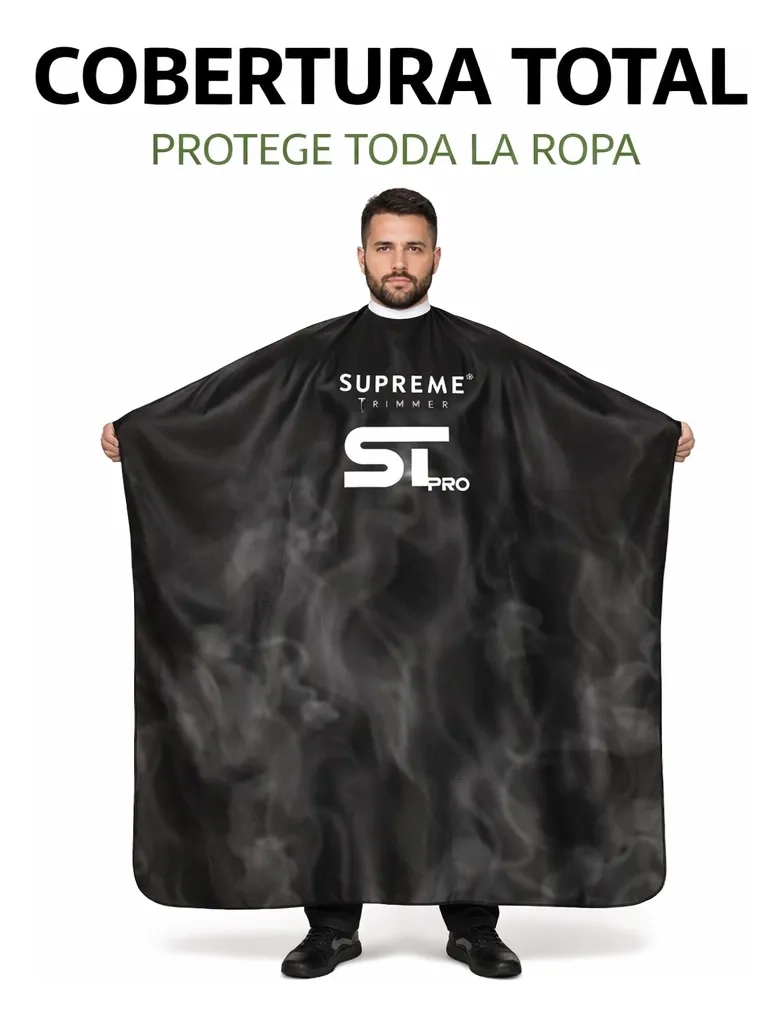 CAPA DE BARBERIA ANTIESTATICA CORTE LIMPIO SIN PELOS PEGADOS - 3