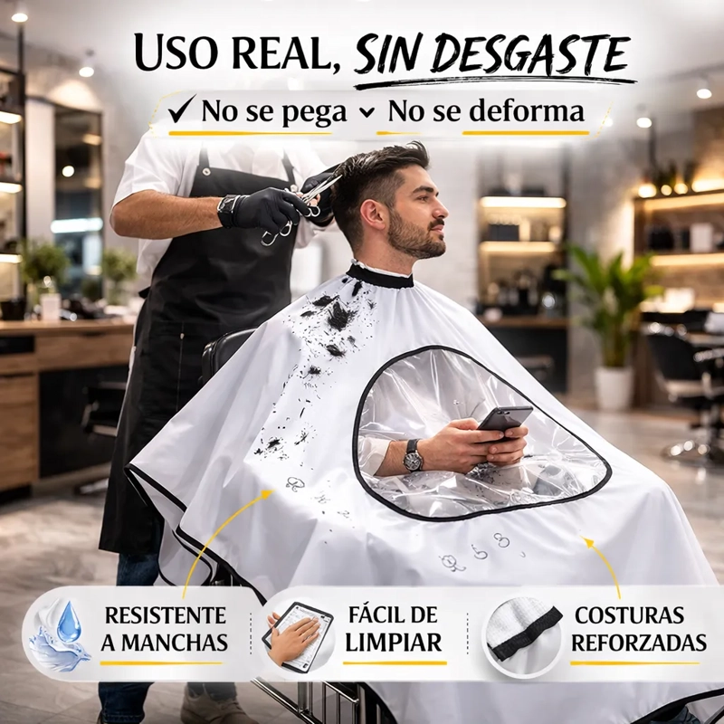 CAPA BARBERIA PELUQUERIA CAPA DE CORTE PARA BARBERO VENTANA - 3