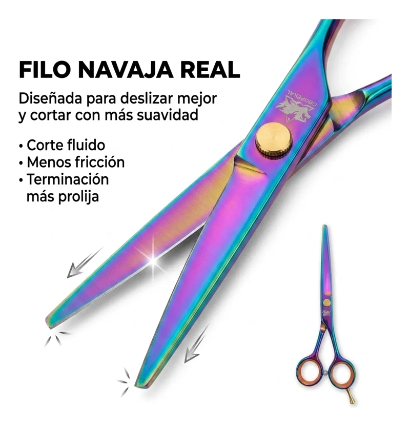 TIJERA FILO NAVAJA 6.0 CORTE LIMPIO TORNASOL PROFESIONAL - 2