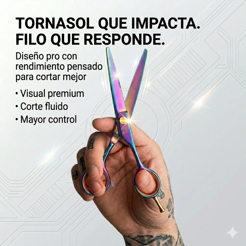 TIJERA FILO NAVAJA 6.0 CORTE LIMPIO TORNASOL PROFESIONAL - 3