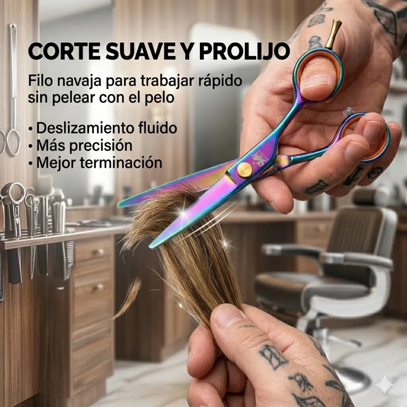 TIJERA FILO NAVAJA 6.0 CORTE LIMPIO TORNASOL PROFESIONAL - 4