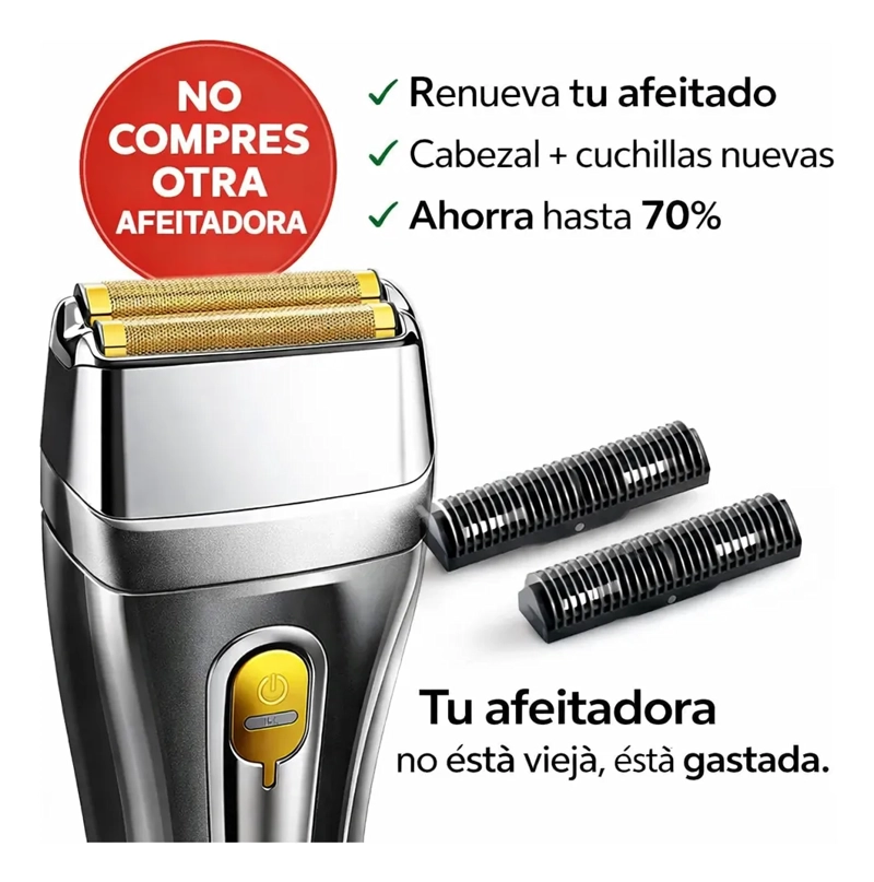 REPUESTO CABEZAL AFEITADORA CUCHILLAS KEMEI TX5 - 6