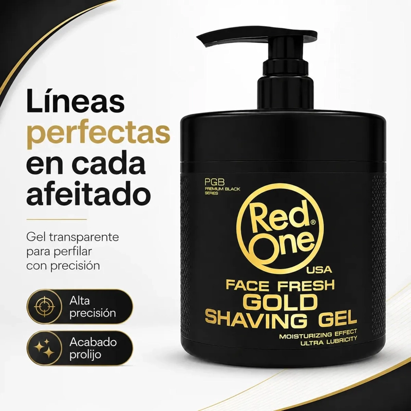 GEL PARA AFEITAR TRANSPARENTE RED ONE GOLD 1000 ML - 2
