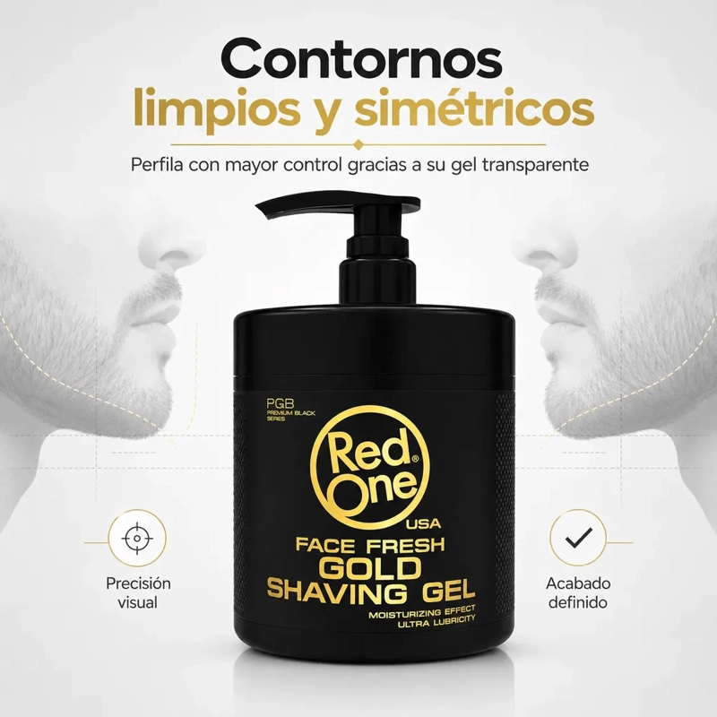 GEL PARA AFEITAR TRANSPARENTE RED ONE GOLD 1000 ML - 4