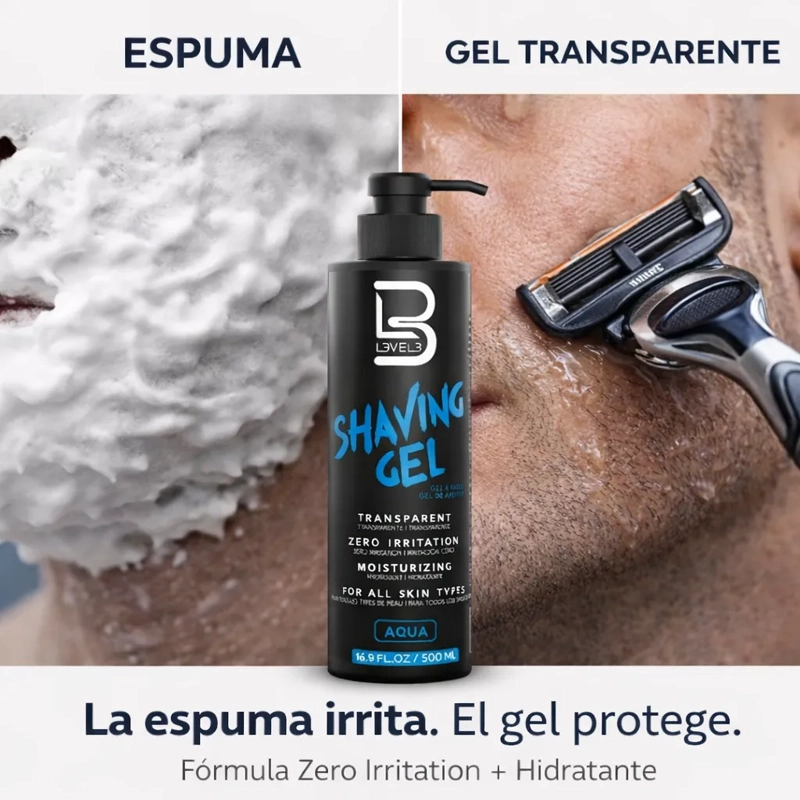 GEL DE AFEITAR SHAVING GEL HOMBRE PIEL SENSIBLE AQUA 500ML - 3