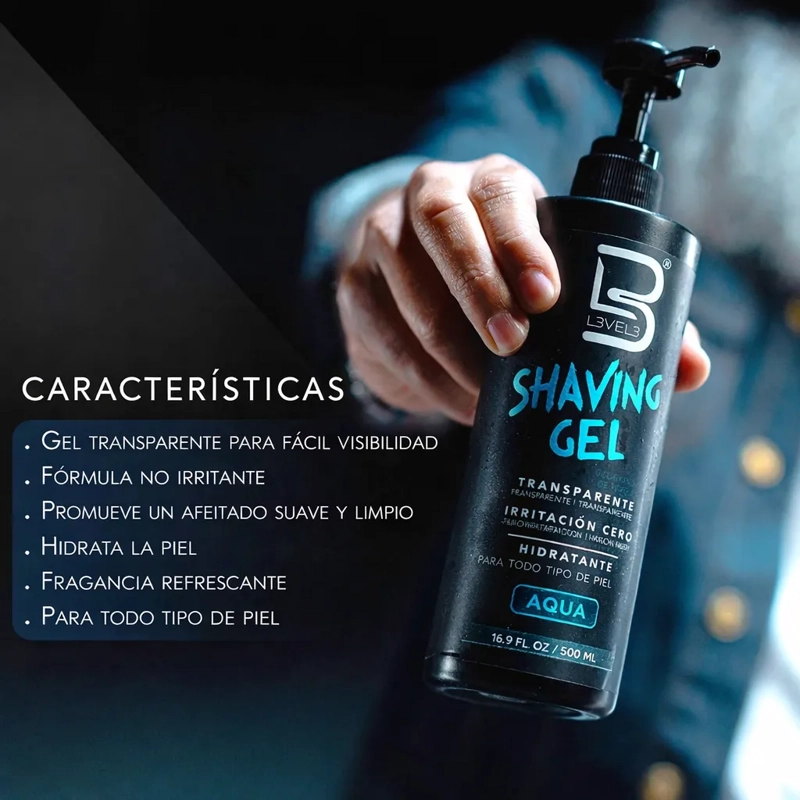 GEL DE AFEITAR SHAVING GEL HOMBRE PIEL SENSIBLE AQUA 500ML - 4