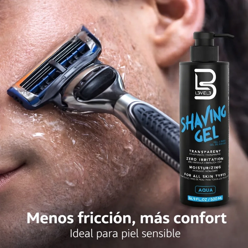 GEL DE AFEITAR SHAVING GEL HOMBRE PIEL SENSIBLE AQUA 500ML - 6