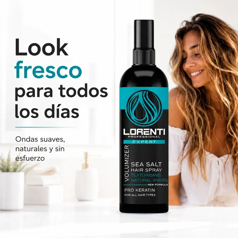 SPRAY SEA SALT CABELLO ONDA NATURALES KERATINA 200ML LORENTI - 3