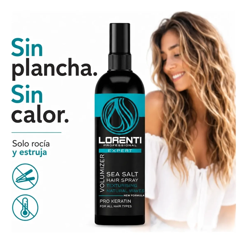 SPRAY SEA SALT CABELLO ONDA NATURALES KERATINA 200ML LORENTI - 4