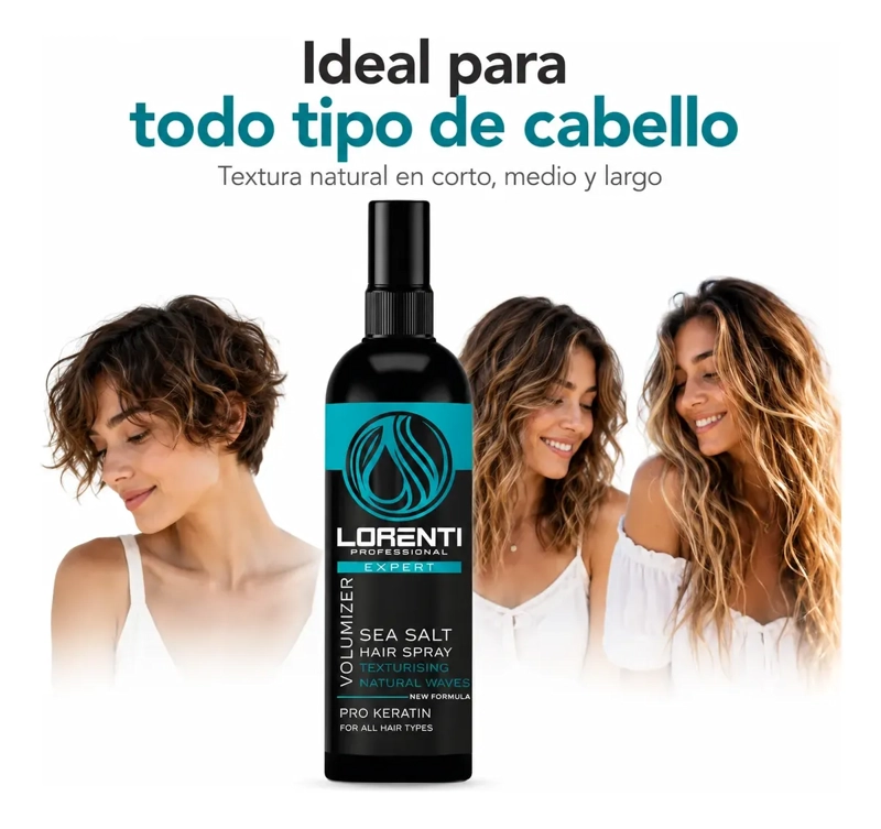 SPRAY SEA SALT CABELLO ONDA NATURALES KERATINA 200ML LORENTI - 5