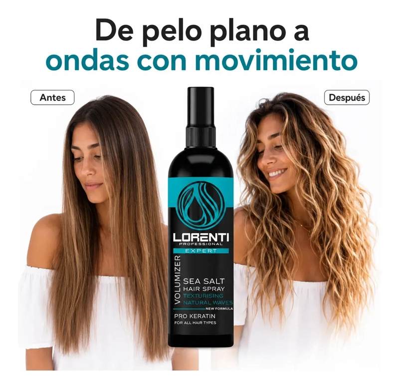 SPRAY SEA SALT CABELLO ONDA NATURALES KERATINA 200ML LORENTI - 6