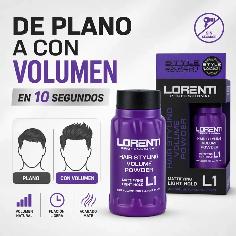 POLVO TEXTURIZADOR CABELLO LORENTI VOLUMEN FIJACION LIGERA - 3