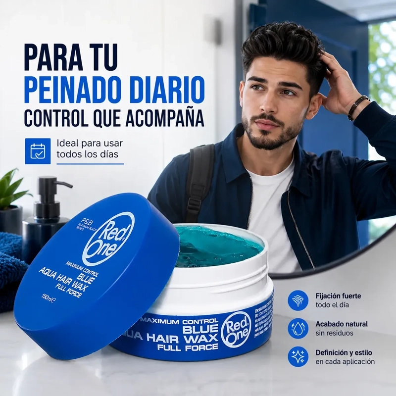 CERA CAPILAR FIJACION FUERTE AQUA HAIR WAX 150ML - 3